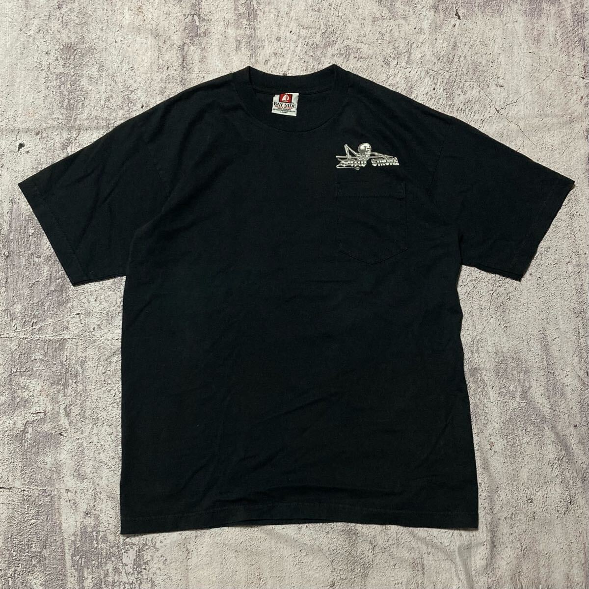 90s〜00s USA製 DEAD STROKE スカル 両面 プリント ポケット T 90s〜00s USA製 DEAD STROKE スカル 両面 プリント ポケット T