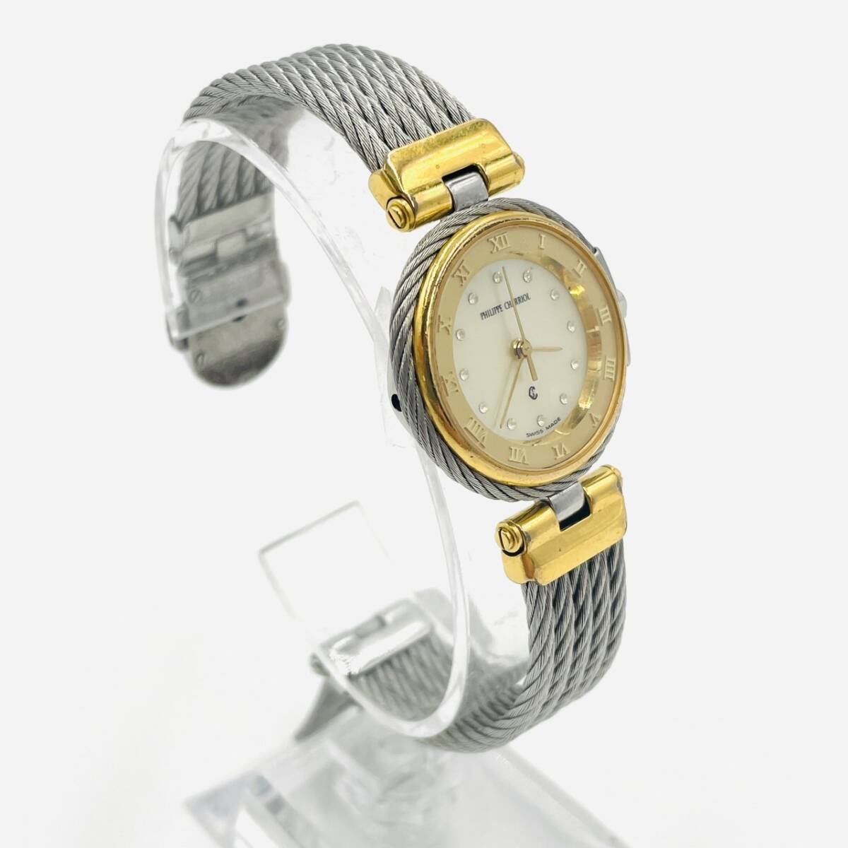 フィリップシャリオール Philippe Charriol 腕時(shí)計(jì) レディース QZ シルバー×ゴールド33.19 7-3-735