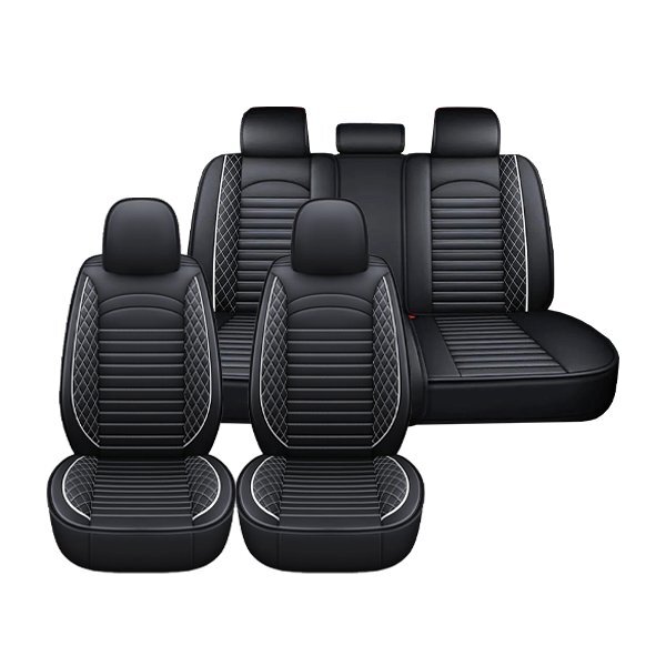 送料無料 フォード フォーカス C170 汎用 レザー シートカバー ホワイト 運転席 助手席 2列目 前後席 被せるタイプ