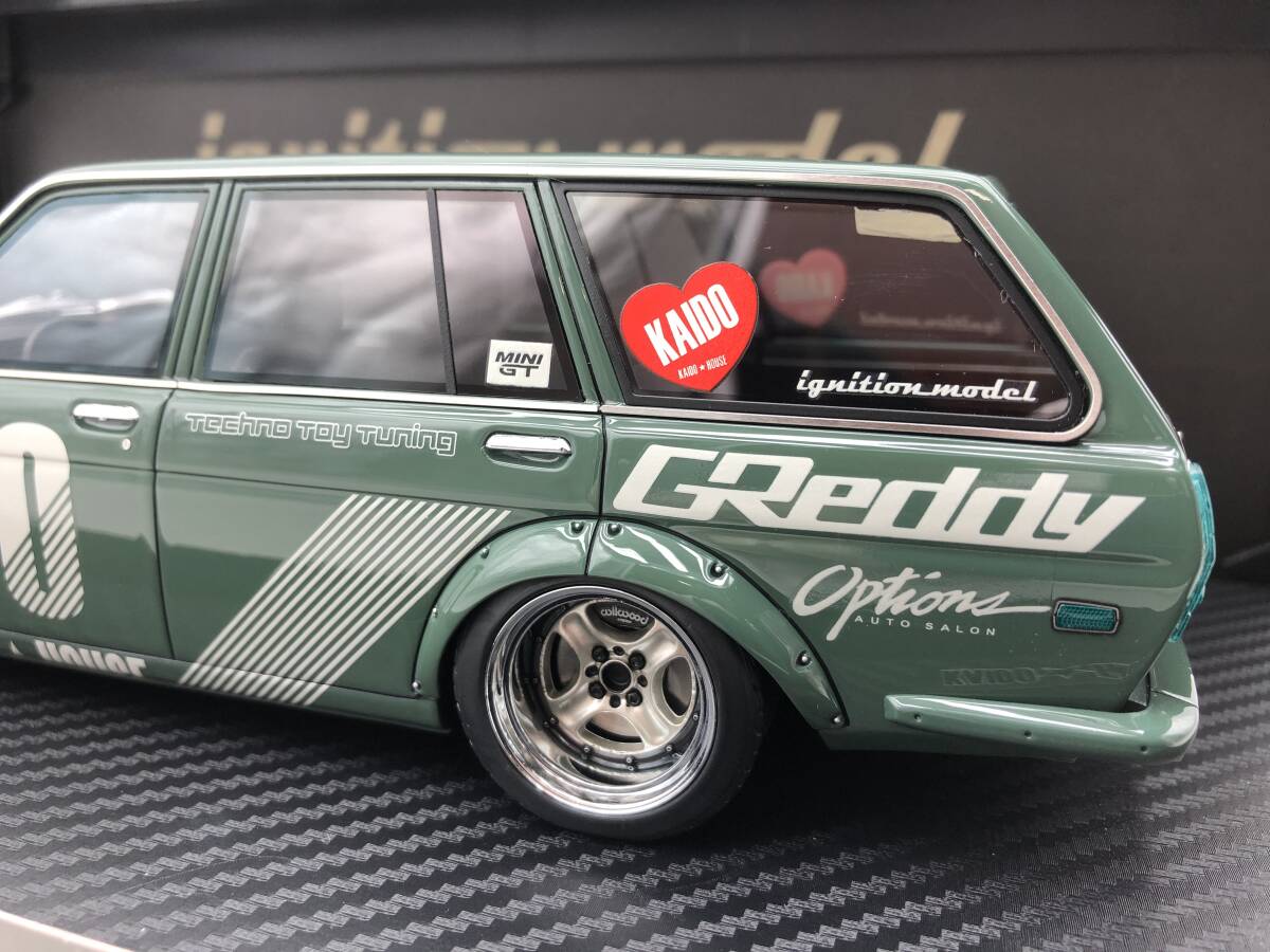 玩G39 ミニカー 1/18 Datsun Bluebird 510 Wagon Green KAIDO