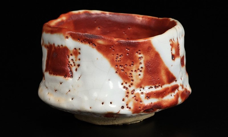 人間国宝 鈴木蔵作 志野茶碗 共箱 茶道具 DM212 1FP8