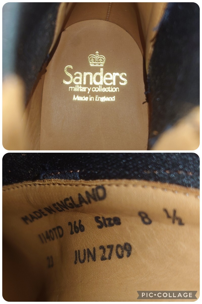 [.. надеть обувь только / бесплатная доставка ] Британия производства Sanders/ Sanders millitary collection со вставкой из резинки ботинки 81/2 27cm соответствующий Brown /cheaney trickers