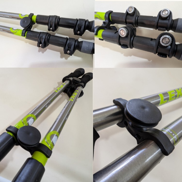 美品　LEKI レキ トレイルライト AS〔1セット〕 1300417　550GRN　収納状態長さ：65cm　使用時長さ：90〜125cm 