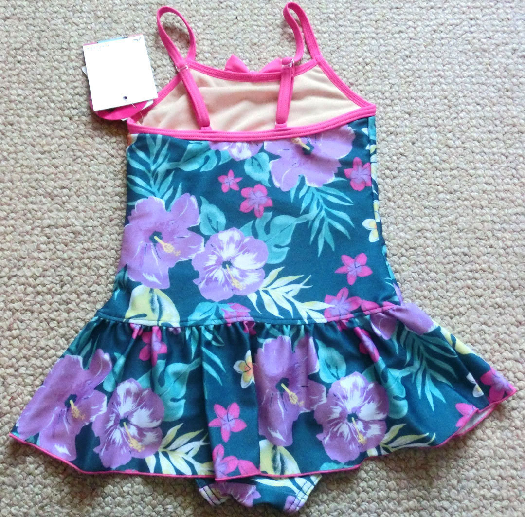 2 新品 100010 RUSTY 110cm ラスティ ワンピース 水着 ブルー系？ 967801 女児 スイムウエア UVカット プール _画像2