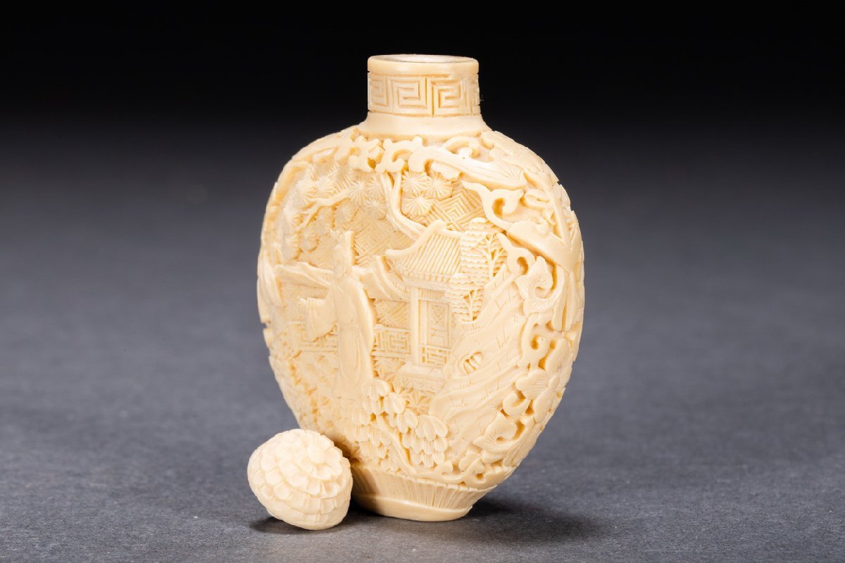 善古堂】某収集家放出品 清時代 中国伝来 瑠璃・料器 和田玉材質