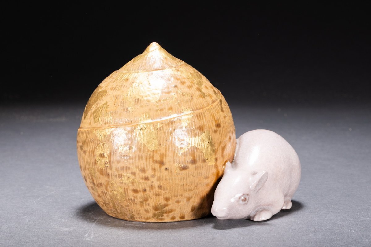善古堂】京焼焼 文化勲章【楠部彌弌】作「庚子宝珠」置物 晩年 善古堂】京焼焼 文化勲章【楠部彌弌】作「庚子宝珠」置物 晩年