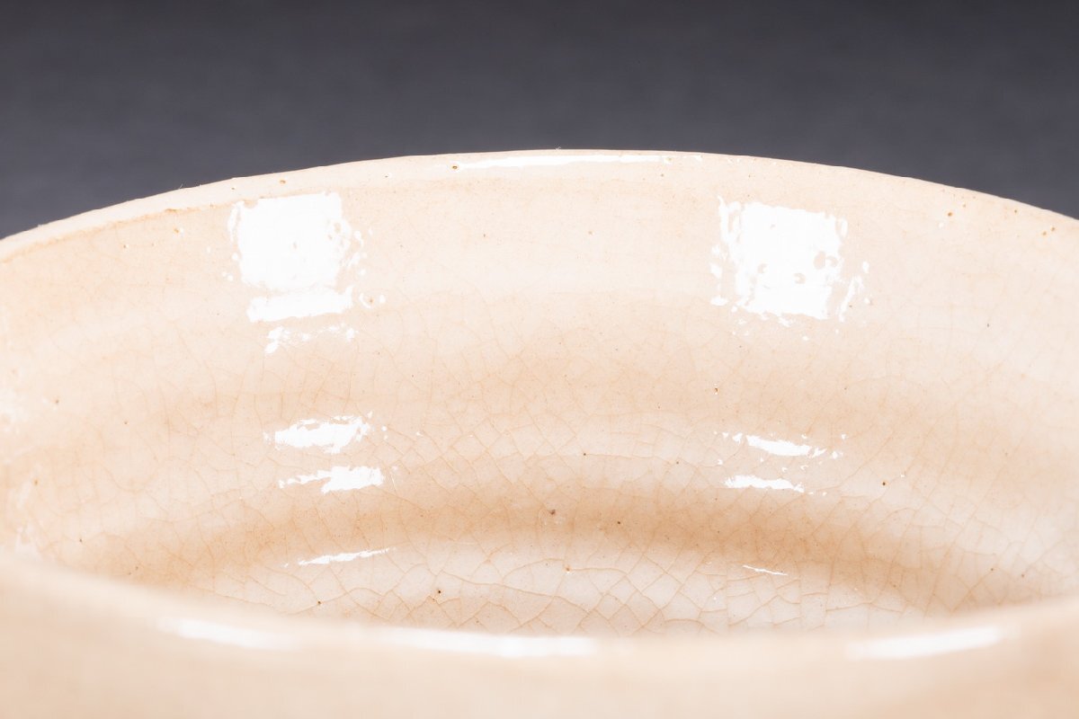 善古堂】瀬戸焼【水野双鶴】作 粉引茶碗 茶道具 直入識箱 共布 善古堂】瀬戸焼【水野双鶴】作 粉引茶碗 茶道具 直入識箱 共布