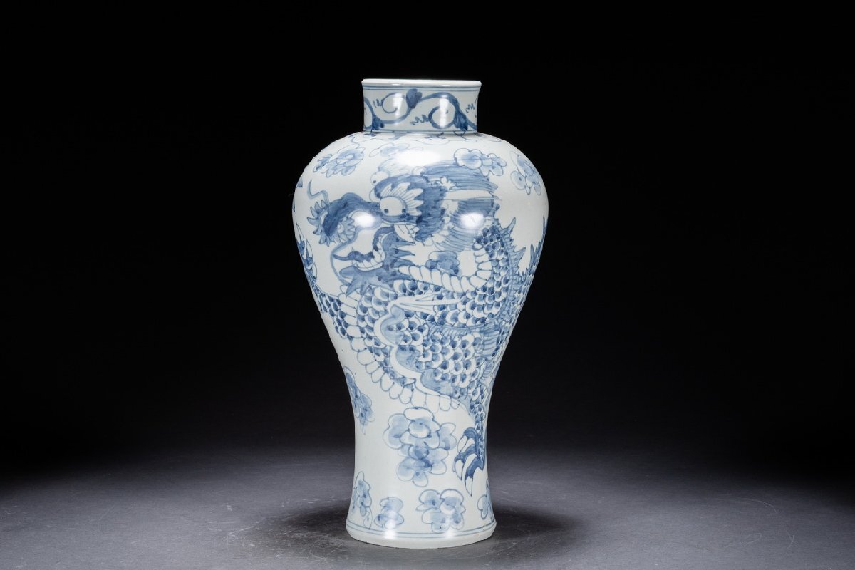 善古堂】李朝・高麗コレクター放出品 李朝染付雲龍図大壺/李朝 善古堂】李朝・高麗コレクター放出品 李朝染付雲龍図大壺/李朝