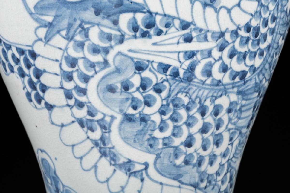 善古堂】李朝・高麗コレクター放出品 李朝染付雲龍図大壺/李朝 善古堂】李朝・高麗コレクター放出品 李朝染付雲龍図大壺/李朝