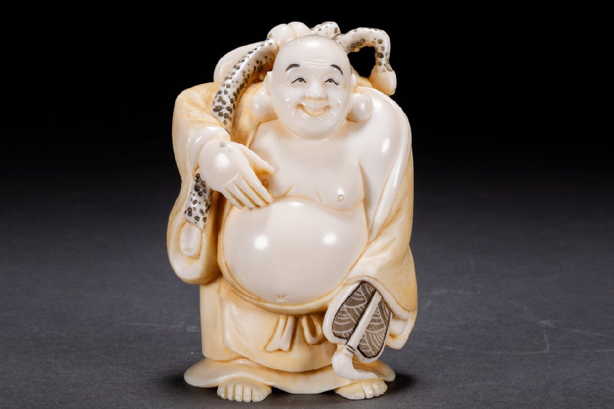 善古堂】特殊天然材 特殊白材 布袋造像430g 置物 豪華芯料使用 善古堂】特殊天然材 特殊白材 布袋造像430g 置物 豪華芯料使用