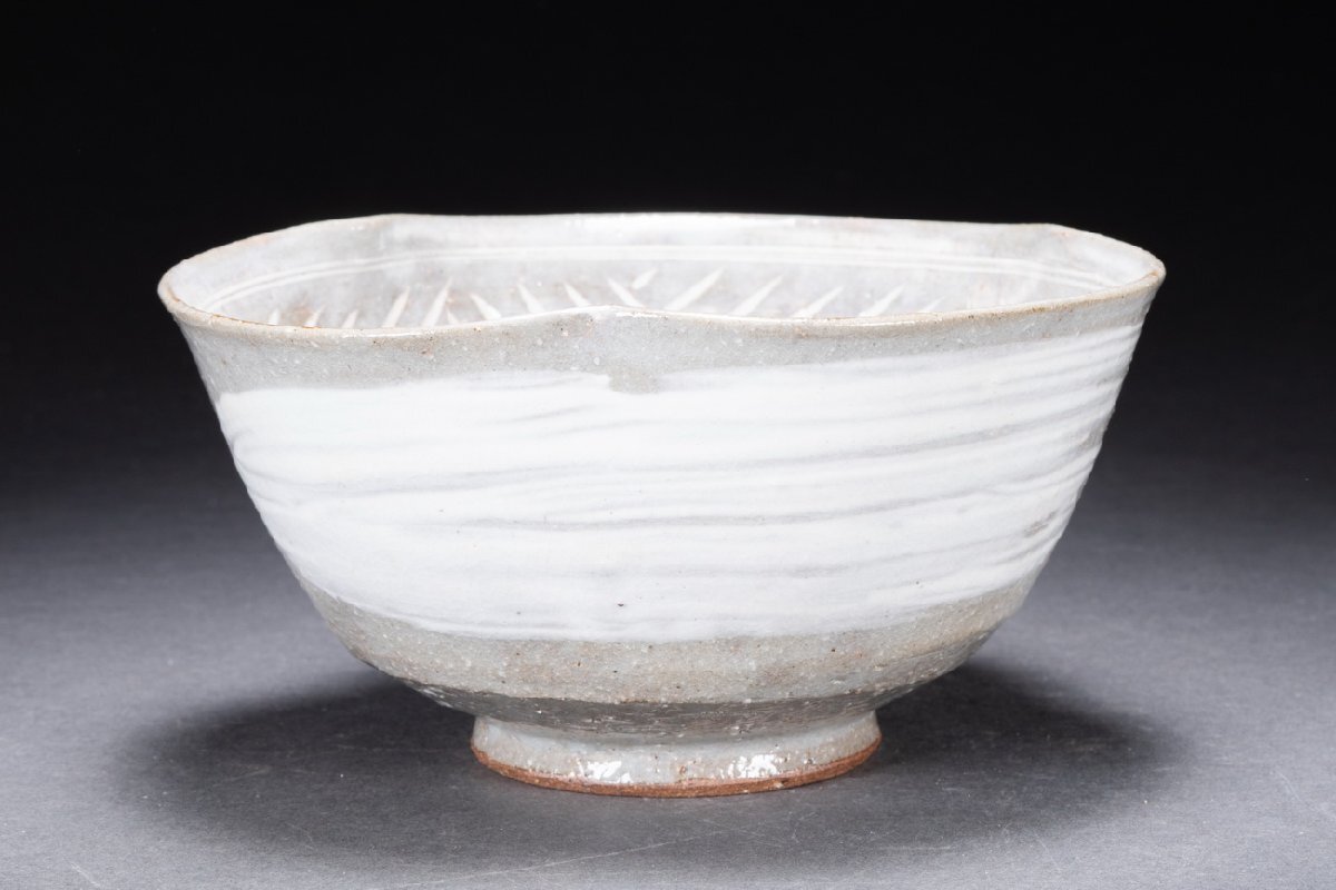 善古堂】京焼 清水焼 花鳥図花口茶碗 茶煎道具 共箱 真作保証