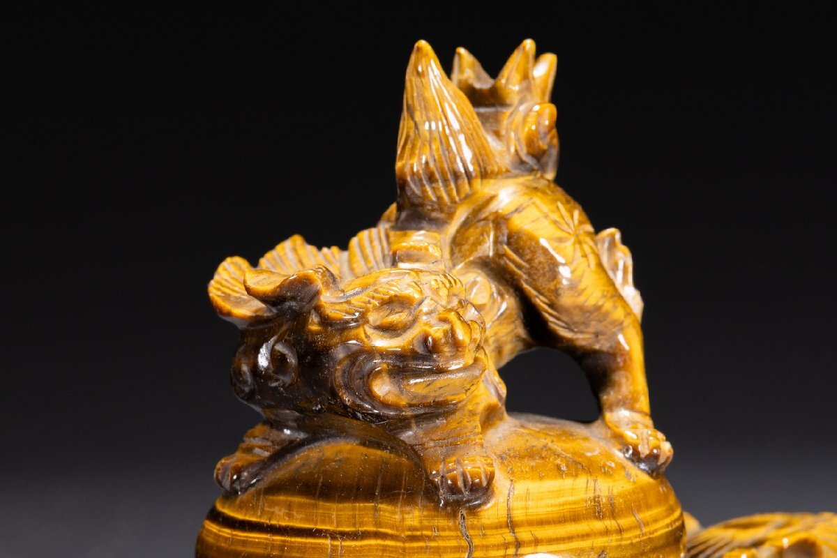 善古堂】某収集家放出品 時代物 中国伝来 虎目石 双龍耳香爐 善古堂】某収集家放出品 時代物 中国伝来 虎目石 双龍耳香爐