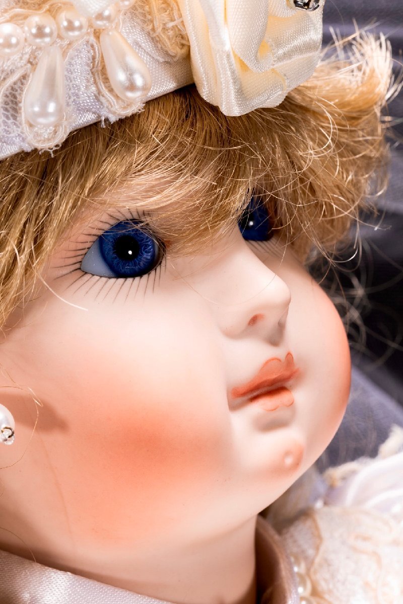 善古堂】某収集家放出品 Seelyビスクドール47CM ブルーアイ 善古堂】某収集家放出品 Seelyビスクドール47CM ブルーアイ