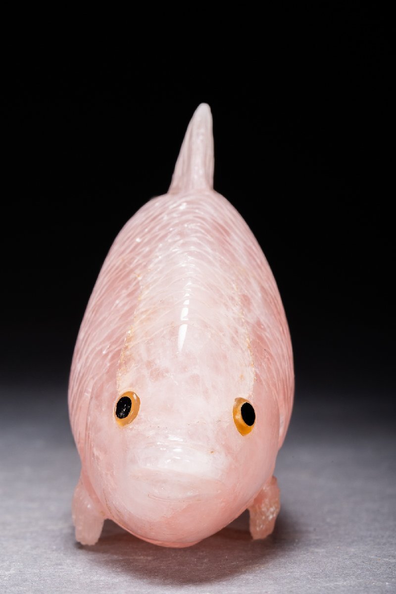 美品】玉石 金魚 古玩 彫刻 置物 インテリア 工芸品 美術品