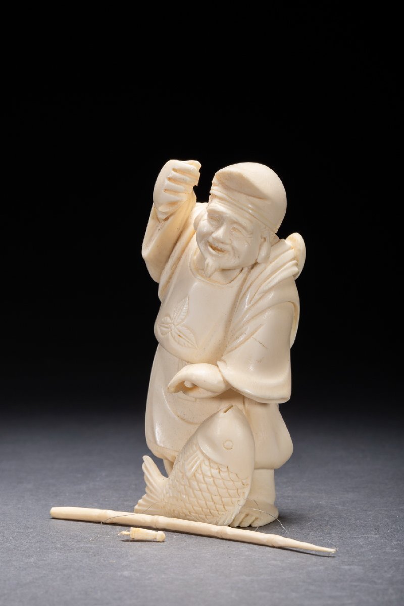 善古堂】特殊天然材 特殊白材「三枝廣玉」作 七福神置物972g 善古堂】特殊天然材 特殊白材「三枝廣玉」作 七福神置物972g