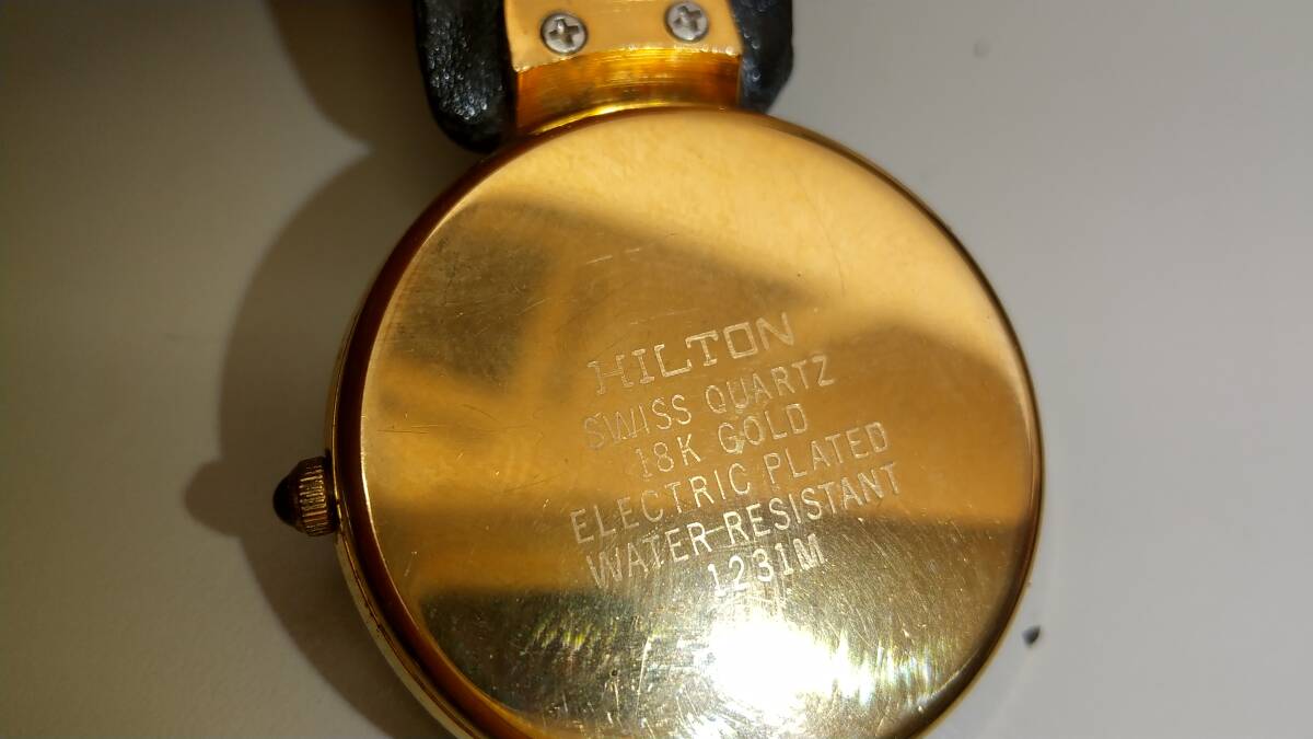 腕時計 HILTON 18K GOLD ELECTRIC PLATED 1231M(3針(時、分、秒 腕時計 HILTON 18K GOLD ELECTRIC PLATED 1231M(3針(時、分、秒