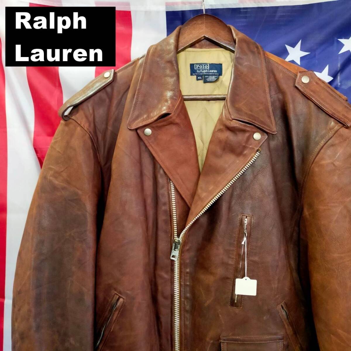 POLO RALPH LAUREN ラルフローレン USA製 レザー 本革 ダブル POLO RALPH LAUREN ラルフローレン USA製 レザー 本革 ダブル