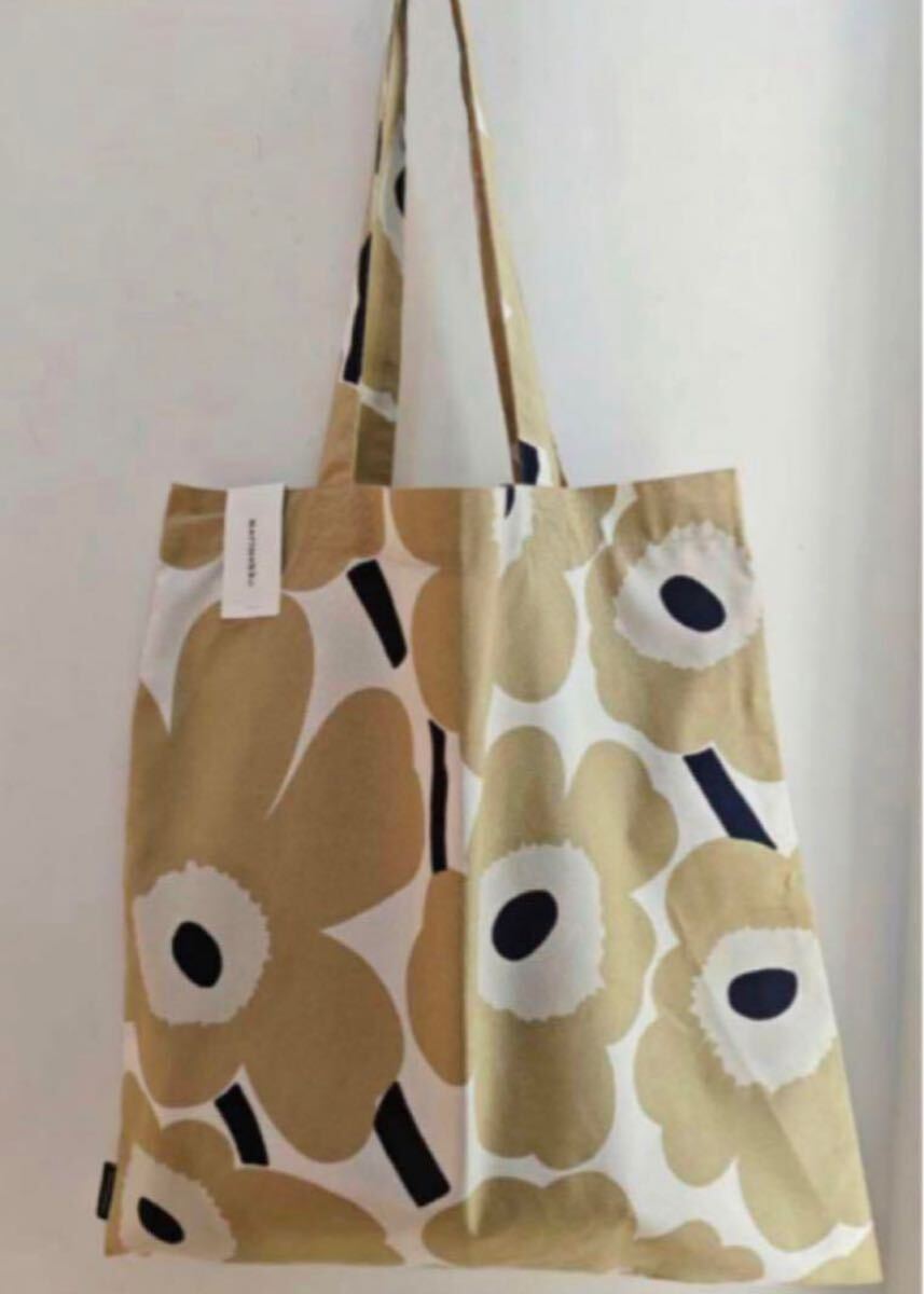 marimekkoマリメッコ トートバッグ エコバッグ ベージュ花 marimekkoマリメッコ トートバッグ エコバッグ ベージュ花