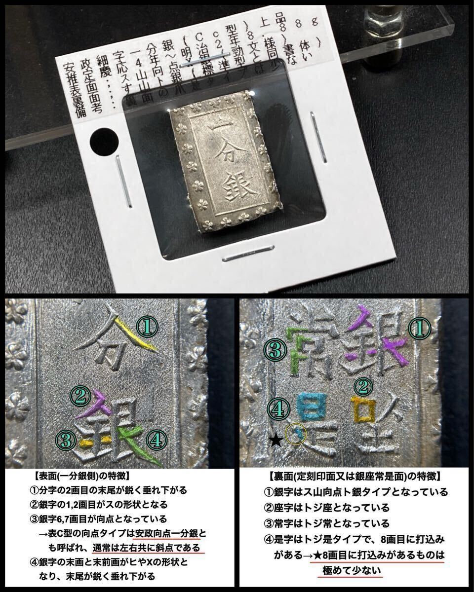 f、古銭 【稀少 上品 安政細字一分銀】Cc型 ☆《表》ス山向点X銀 f、古銭 【稀少 上品 安政細字一分銀】Cc型 ☆《表》ス山向点X銀