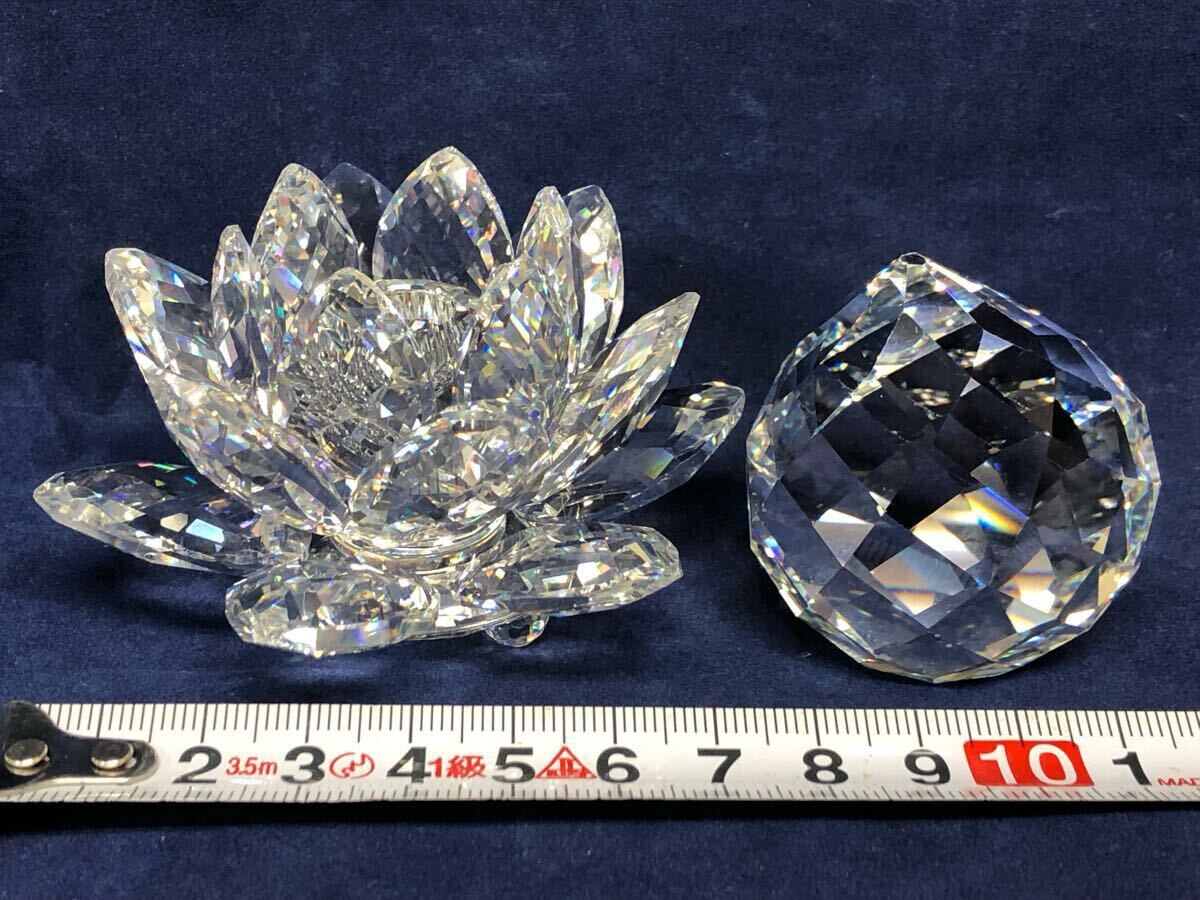SWAROVSKI スワロフスキー クリスタル 2点 睡蓮 スイレン SWAROVSKI スワロフスキー クリスタル 2点 睡蓮 スイレン