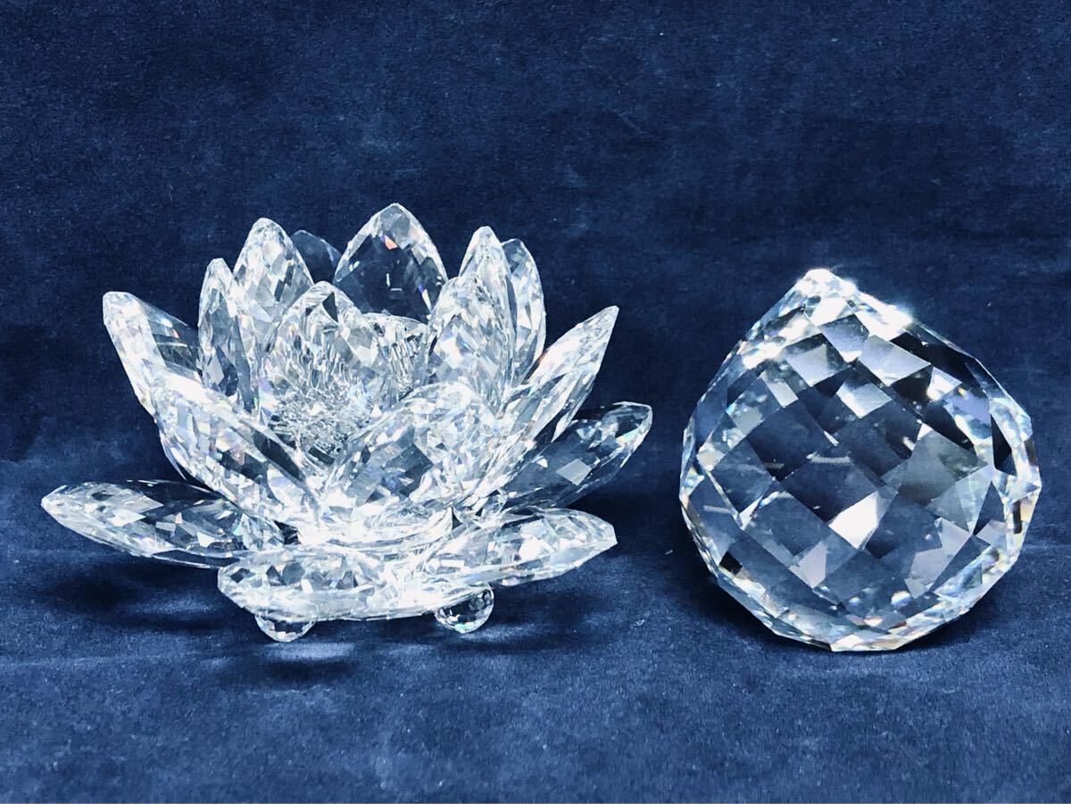 SWAROVSKI スワロフスキー クリスタル 2点 睡蓮 スイレン SWAROVSKI スワロフスキー クリスタル 2点 睡蓮 スイレン