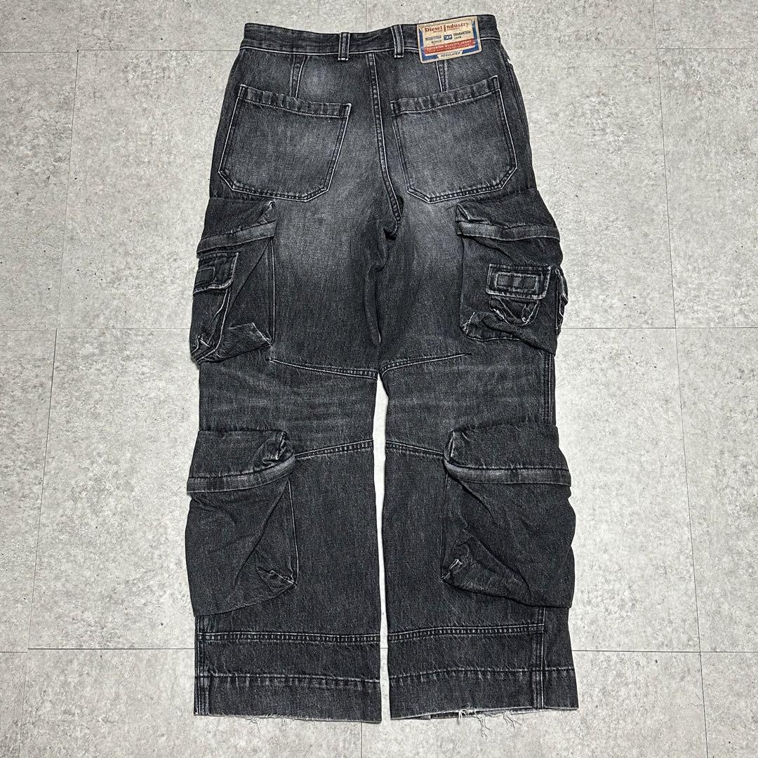 DIESEL メンズ デニム ルーズ ストレート D-FISH-CARGO 28 DIESEL メンズ デニム ルーズ ストレート D-FISH-CARGO 28