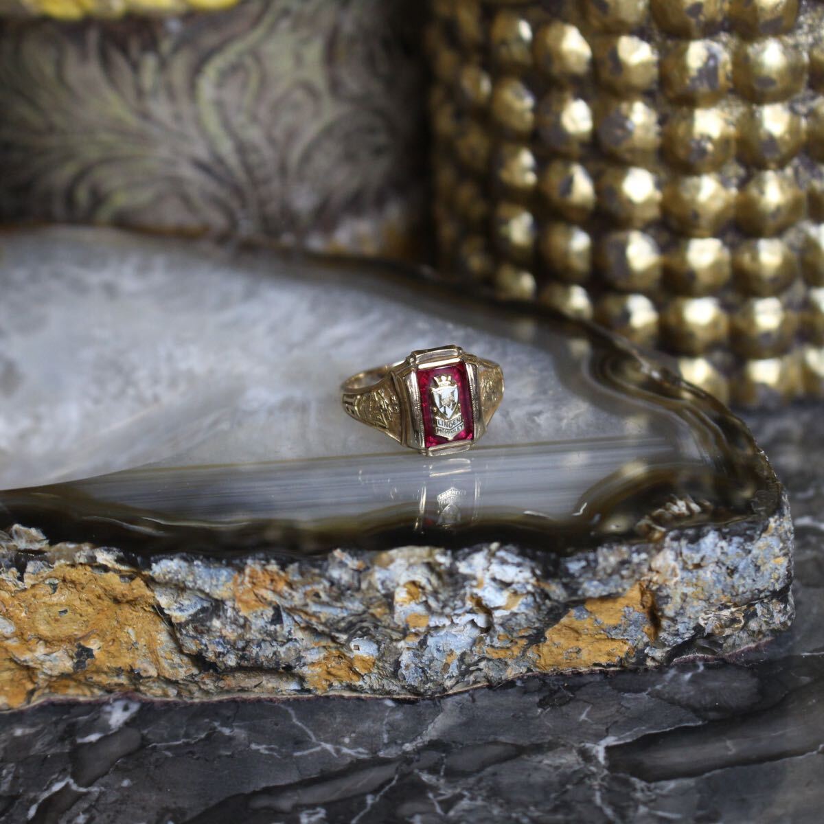 60's USA VINTAGE 1961 HJ Herff Jone 10K COLLEGE RING/1961年 60's USA VINTAGE 1961 HJ Herff Jone 10K COLLEGE RING/1961年
