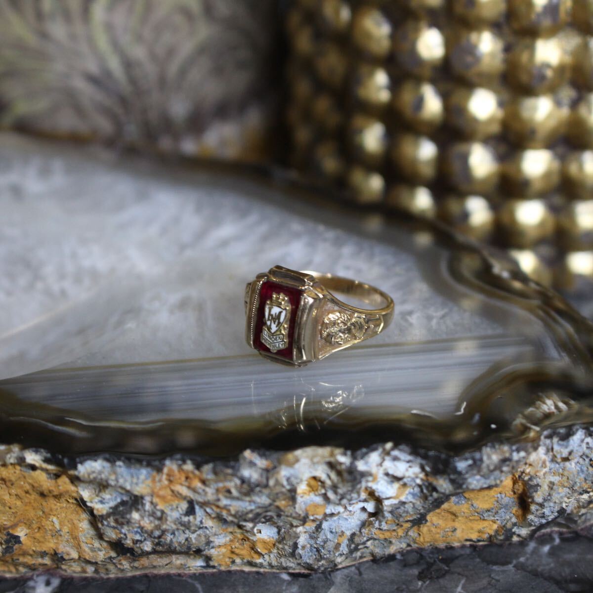 60's USA VINTAGE 1961 HJ Herff Jone 10K COLLEGE RING/1961年 60's USA VINTAGE 1961 HJ Herff Jone 10K COLLEGE RING/1961年