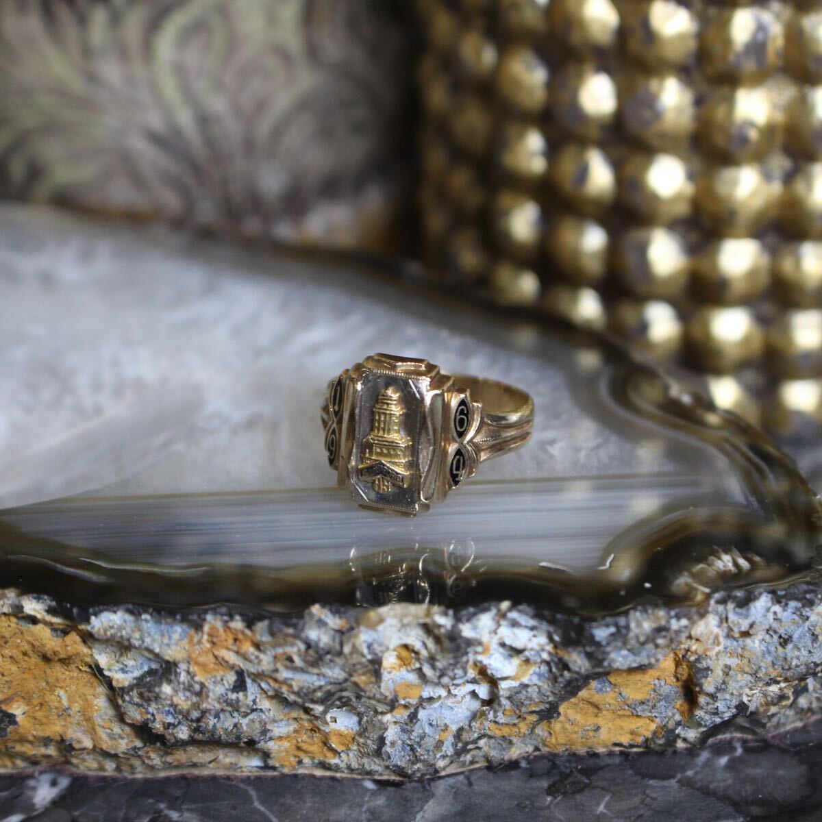 60's USA VINTAGE 1964 HJ Herff Jone 10K COLLEGE RING/1964年 60's USA VINTAGE 1964 HJ Herff Jone 10K COLLEGE RING/1964年