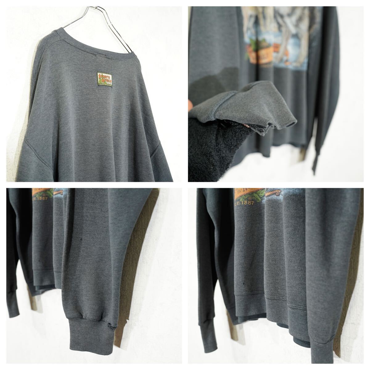 90's USA VINTAGE DELTA WOLF PRINT DESIGN SWEAT SHIET/90年代 90's USA VINTAGE DELTA WOLF PRINT DESIGN SWEAT SHIET/90年代