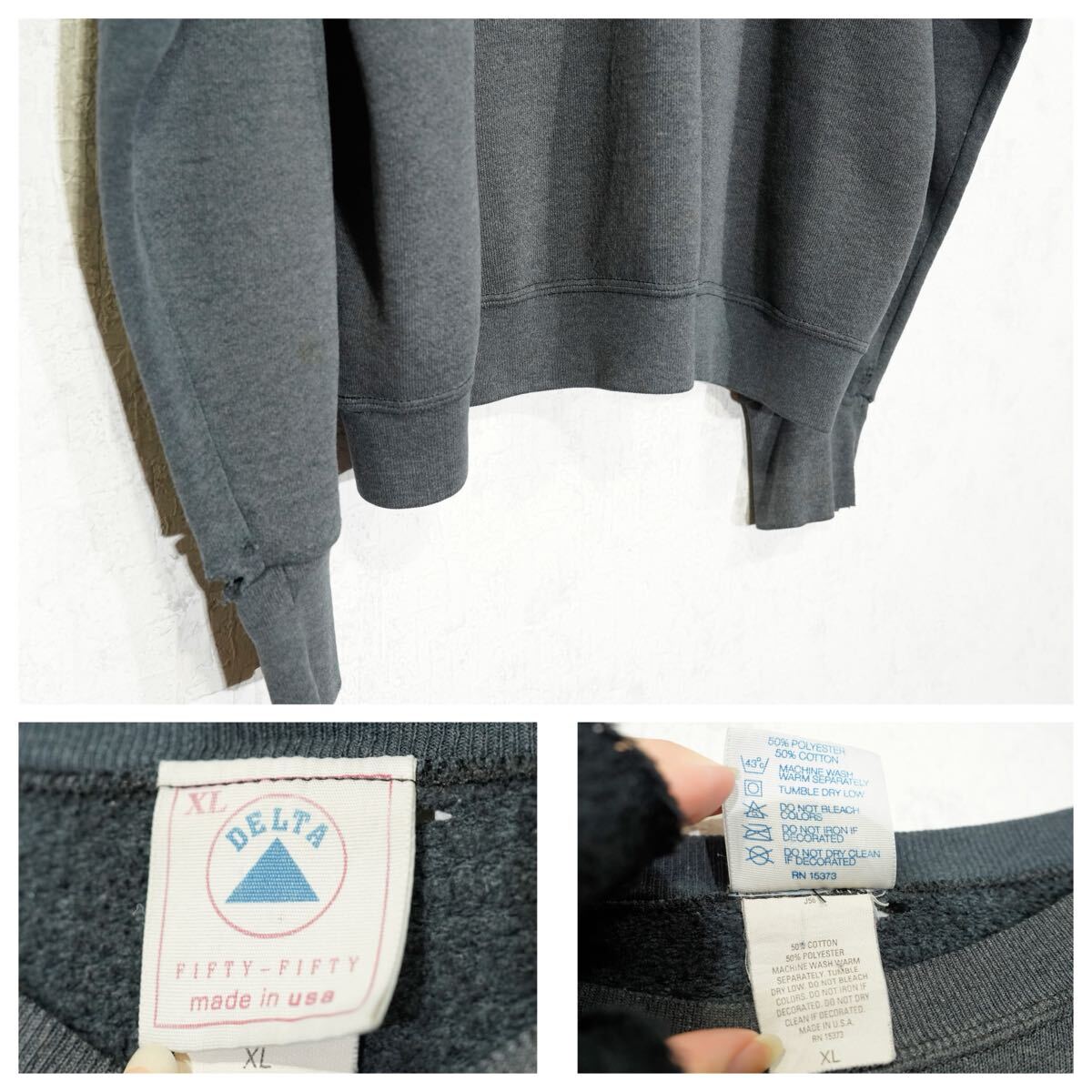 90's USA VINTAGE DELTA WOLF PRINT DESIGN SWEAT SHIET/90年代 90's USA VINTAGE DELTA WOLF PRINT DESIGN SWEAT SHIET/90年代