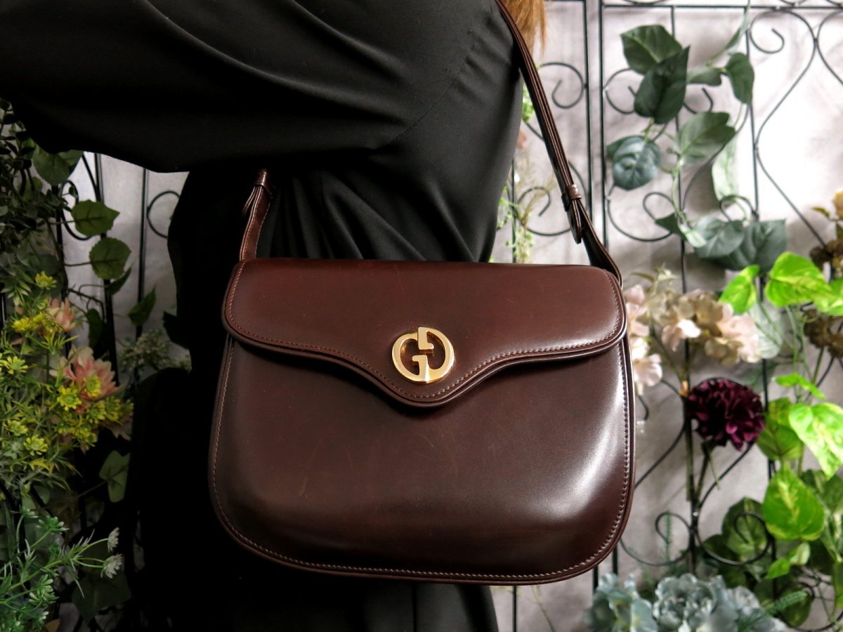 超美品○GUCCI オールド グッチ○ロゴ金具○カーフ レザー 本革 超美品○GUCCI オールド グッチ○ロゴ金具○カーフ レザー 本革