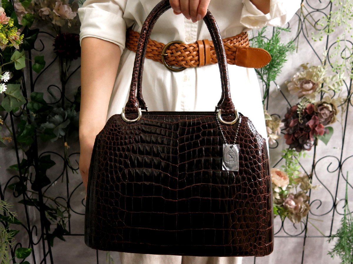 ○超美品○JRA 認定○シャイニング クロコダイル 本 ワニ 革 ○超美品○JRA 認定○シャイニング クロコダイル 本 ワニ 革