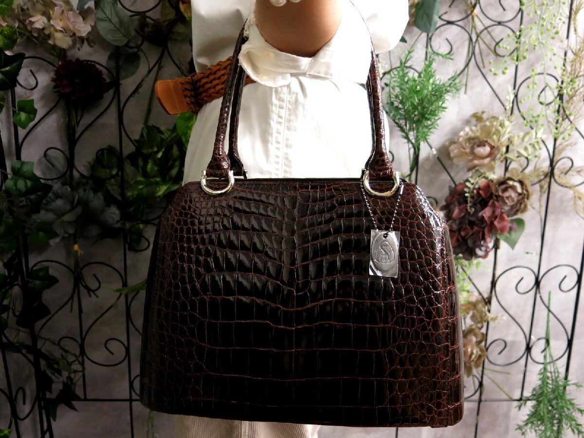 ○超美品○JRA 認定○シャイニング クロコダイル 本 ワニ 革 ○超美品○JRA 認定○シャイニング クロコダイル 本 ワニ 革