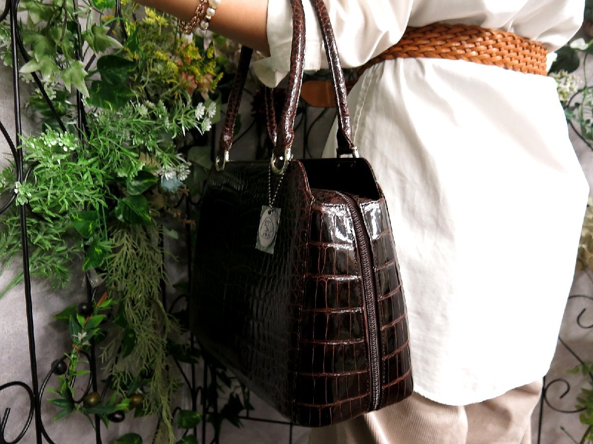 ○超美品○JRA 認定○シャイニング クロコダイル 本 ワニ 革 ○超美品○JRA 認定○シャイニング クロコダイル 本 ワニ 革