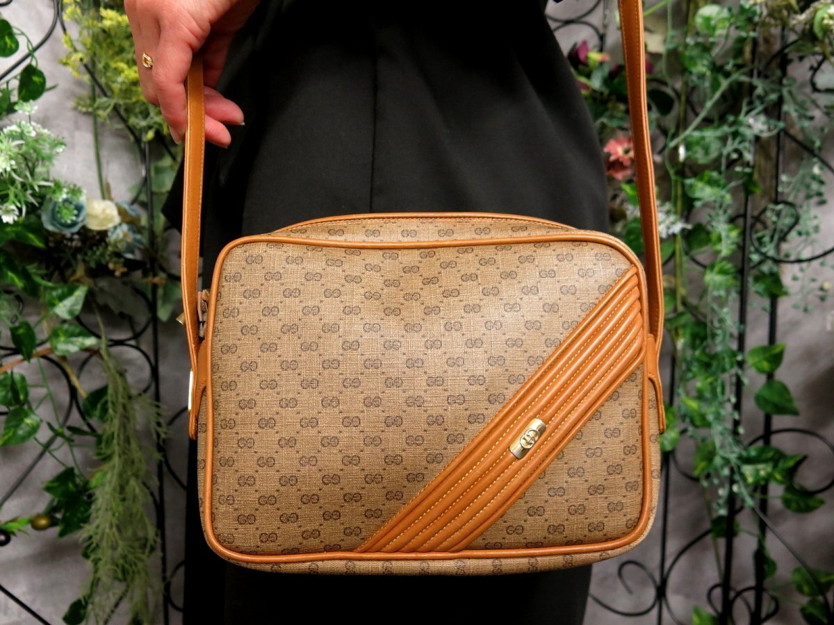 美品○GUCCI オールド グッチ○マイクロGG○PVC カーフ レザー 美品○GUCCI オールド グッチ○マイクロGG○PVC カーフ レザー