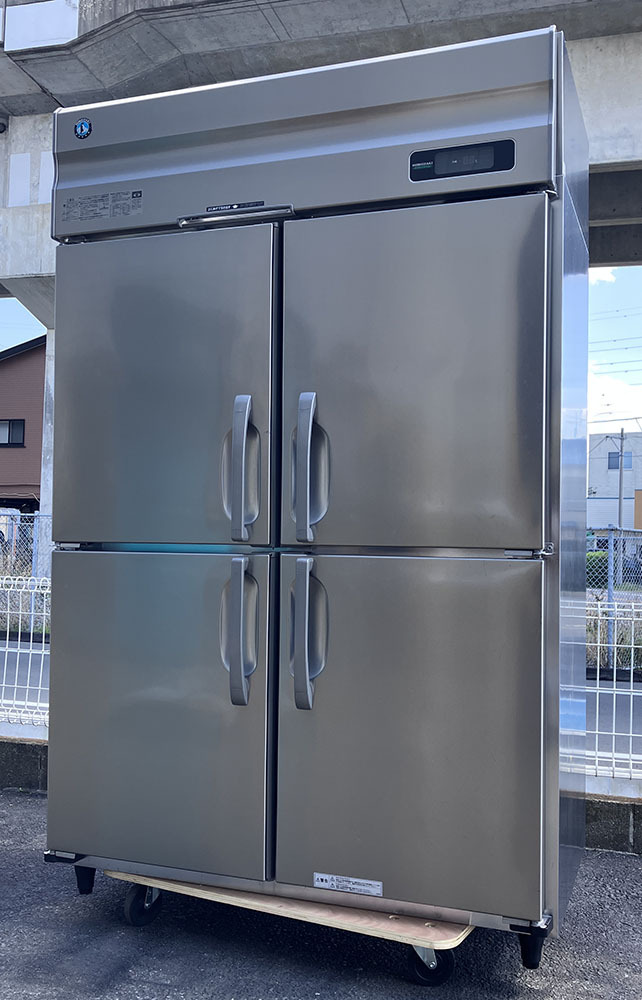 即決 2022年製 ホシザキ 縦型冷蔵庫 HR-120AT-1-ML 100V 幅1200 奥行650 高さ1910mm 4ドア ピラーレス 蒸発装置付 中古 業務用 ホシザキ