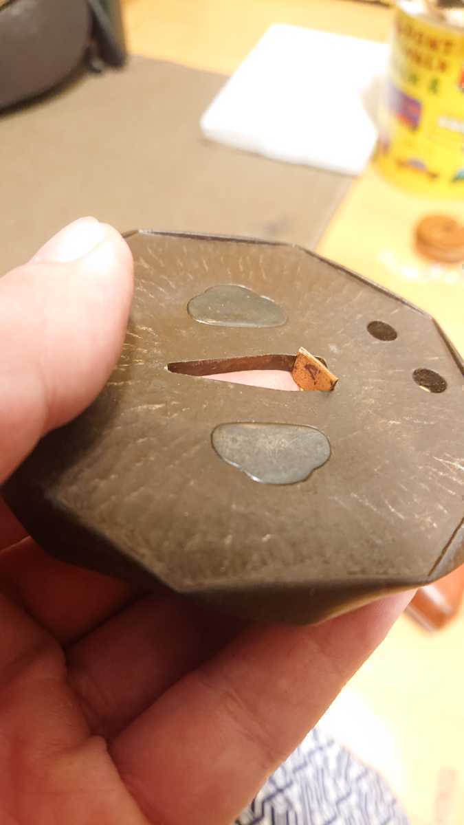  гарда меча . золотой . материал [ стандарт ][t0.5/t1.0] японский меч подлинный . для ( основной простой . золотой для . материал, подробно описание товара . прочитайте пожалуйста.) меч принадлежности .. голова японский меч гарда меча 