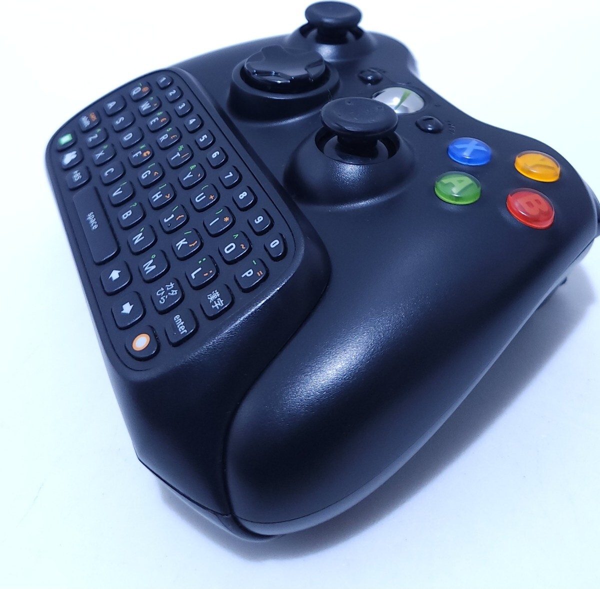  Microsoft XBOX 360 беспроводной чёрный управление + chat накладка Microsoft Xbox 360 редкий товар прекрасный товар / рабочий товар рабочее состояние подтверждено (E-3)
