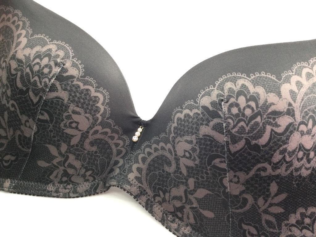 ブラジャー トリンプ Triumph ノンワイヤー レースプリント アウターにひびきにくい ソフトモールド 脇高 C70 ブラック 送料250円