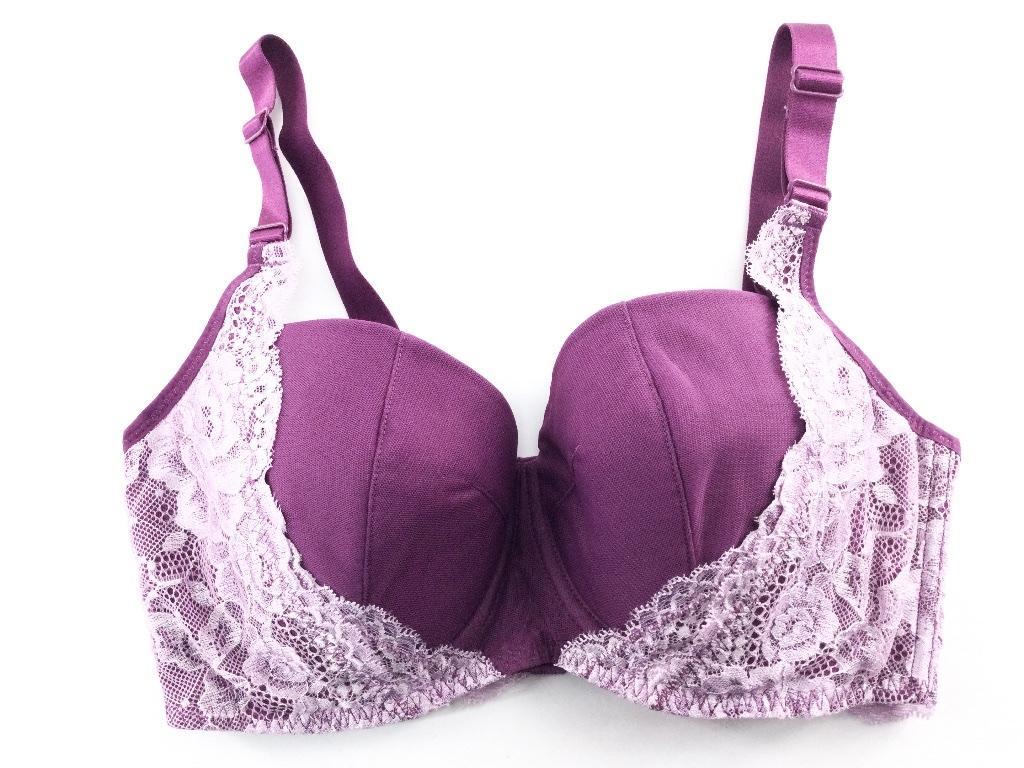 ブラジャー グラマーサイズ バスト持ち上げ 脇高 大きいサイズ F75 ボルドー 送料250円