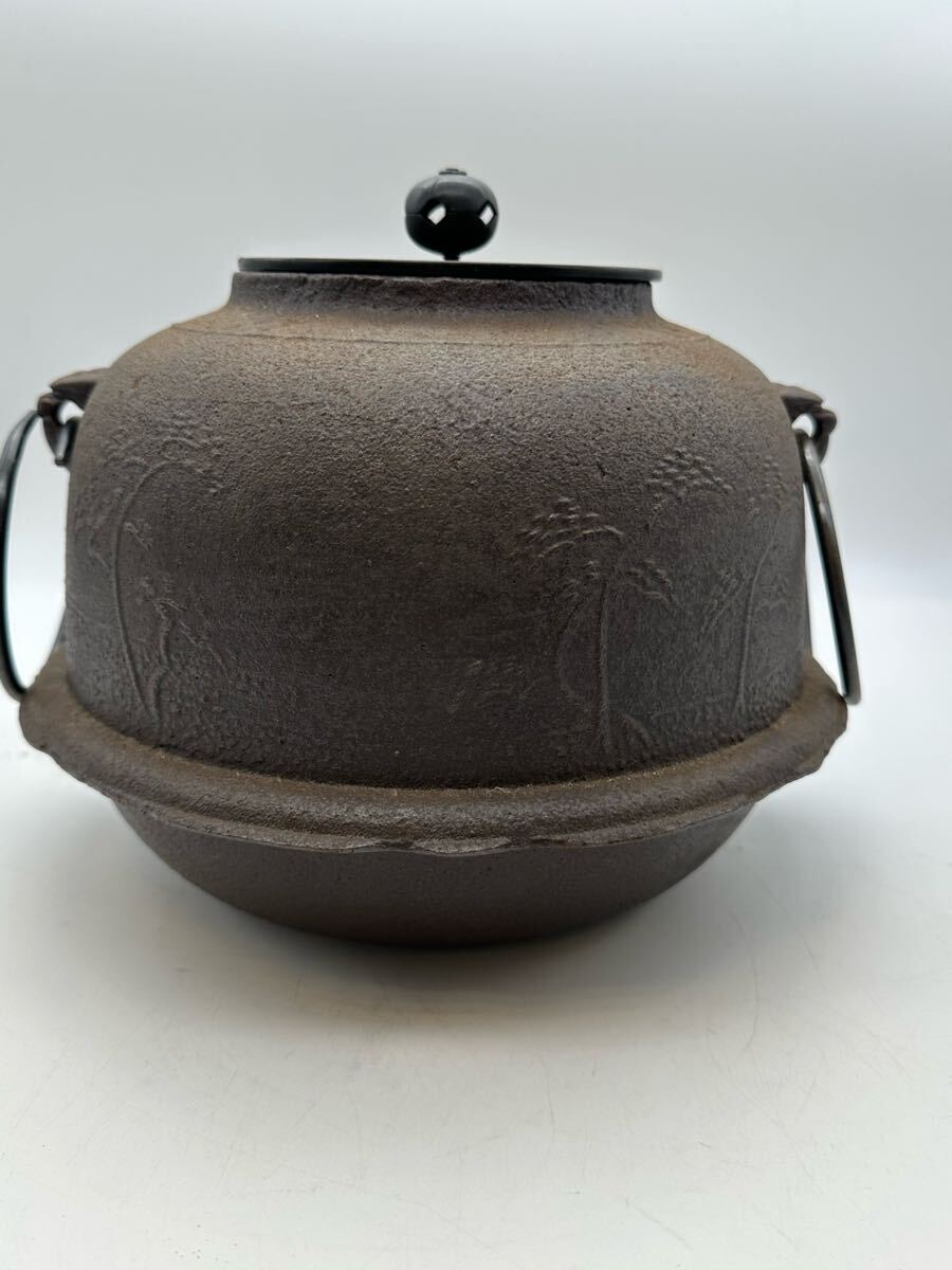 Y04055 釜師 金森浄栄 真形羽釜 茶釜 鉄釜 茶道具(釜)|売買され Y04055 釜師 金森浄栄 真形羽釜 茶釜 鉄釜 茶道具(釜)|売買され