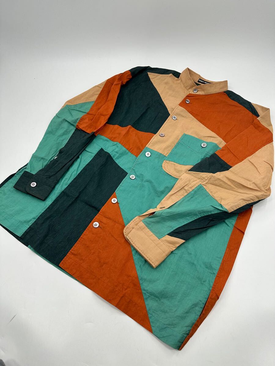 希少/美品 ヴィンテージ/issey miyake/クレイジー パターン 長袖シャツ/L /イッセイミヤケ men メン homme plisse オムプリッセ インナー