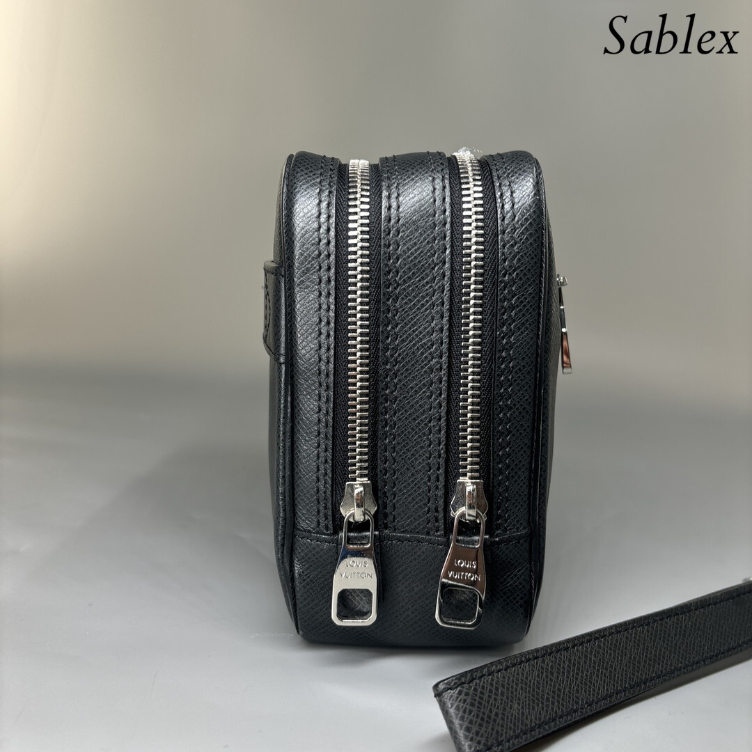 1円 極美品 LOUIS VUITTON ルイヴィトン タイガ ネオパヴェル アルドワーズ M32902 セカンドバッグ クラッチバッグ レザー メンズ ブラック