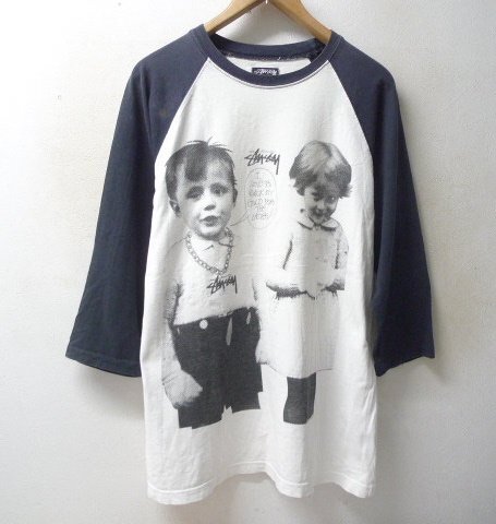 ◇STUSSY ステューシー 黒タグ USA製 キッズ フォト ラグラン ◇STUSSY ステューシー 黒タグ USA製 キッズ フォト ラグラン