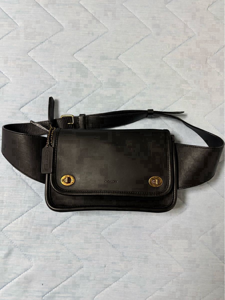 ◎COACHのボディバック黒色オールレザー メンズ美品♪(男性用 ◎COACHのボディバック黒色オールレザー メンズ美品♪(男性用