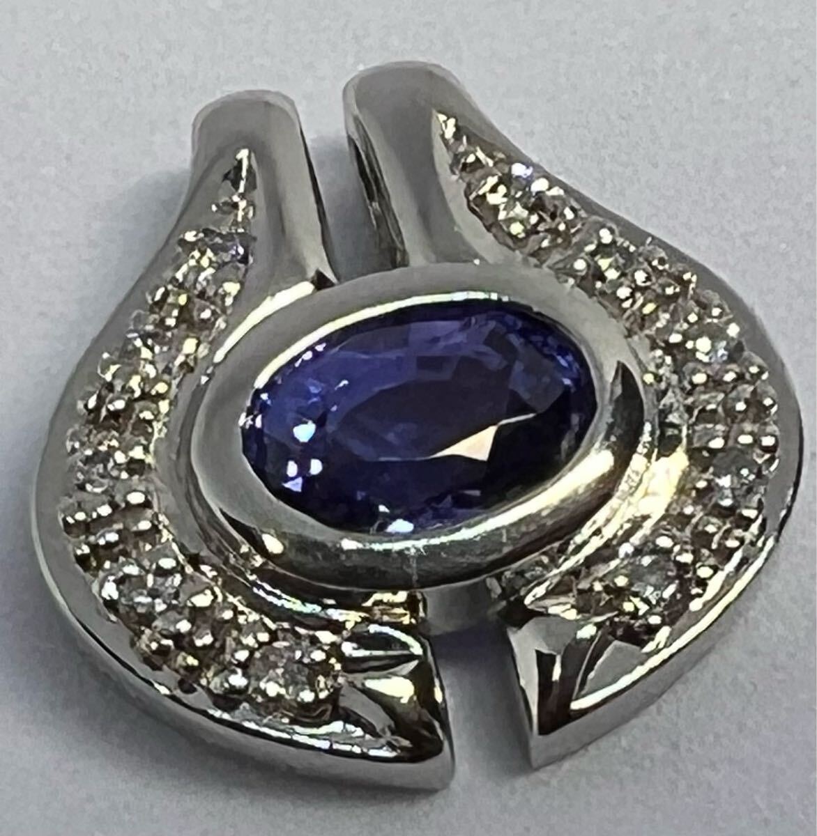 Pt900 ペンダントトップ タンザナイト 1.09ct ダイヤモンド 0.12 Pt900 ペンダントトップ タンザナイト 1.09ct ダイヤモンド 0.12