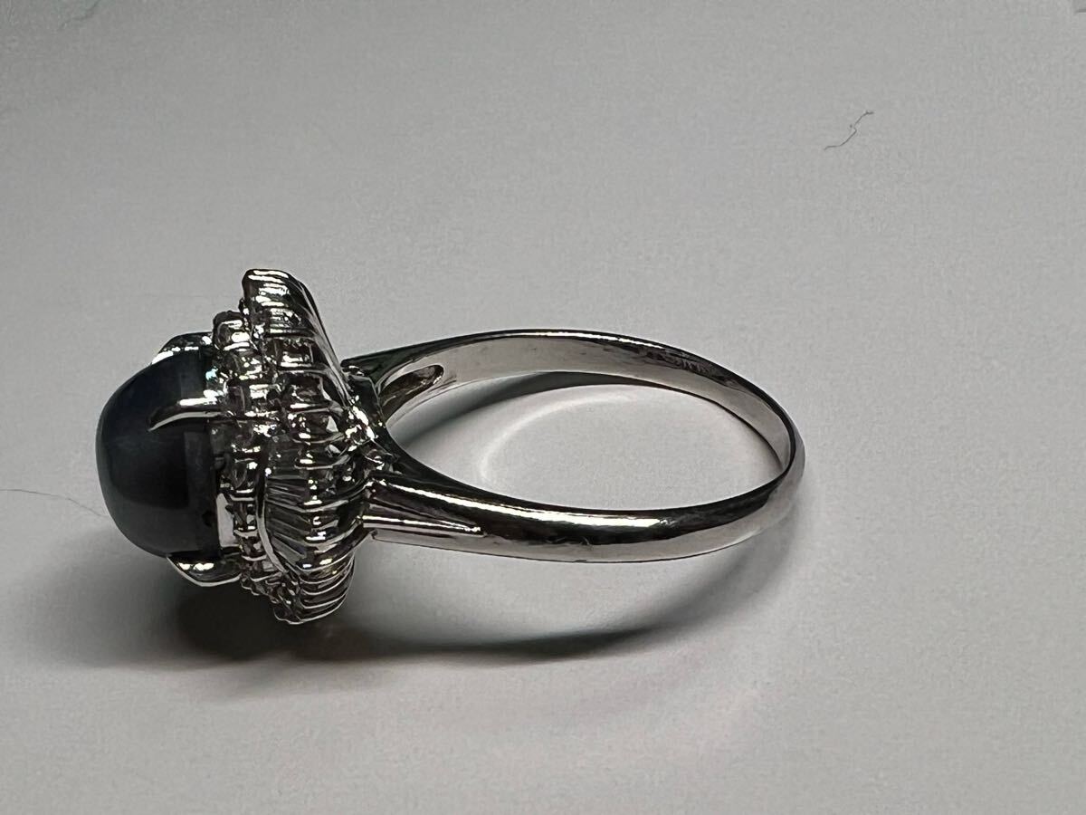 1円 Pt900 スターサファイア 7.9ct ダイヤモンド 0.76ct リング 1円 Pt900 スターサファイア 7.9ct ダイヤモンド 0.76ct リング