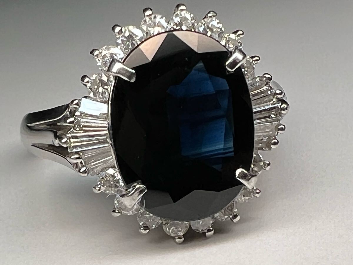 Pt850 リング ジュエリーマキ サファイア3.71ct ダイヤモンド Pt850 リング ジュエリーマキ サファイア3.71ct ダイヤモンド