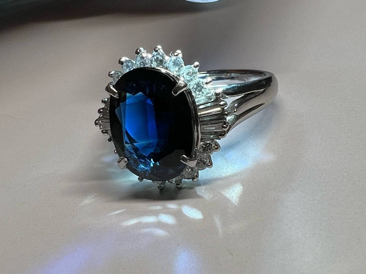 Pt850 リング ジュエリーマキ サファイア3.71ct ダイヤモンド Pt850 リング ジュエリーマキ サファイア3.71ct ダイヤモンド